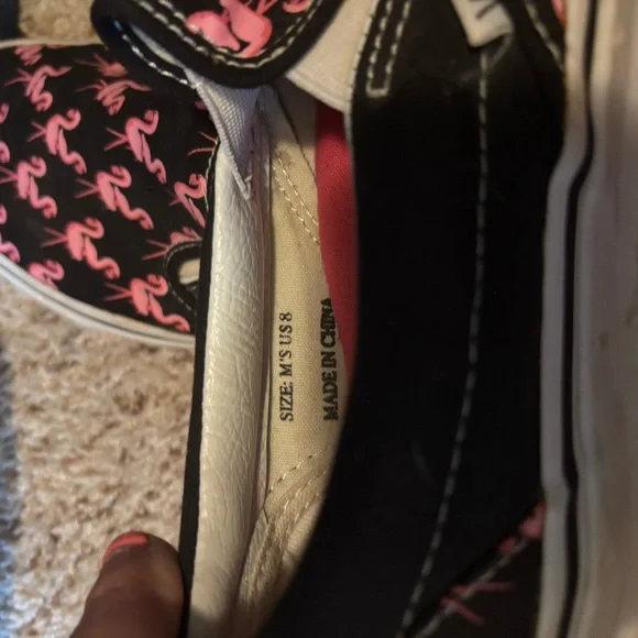 Vans Black and Pink Loafers Slip-Ons - Picture 5 of 5